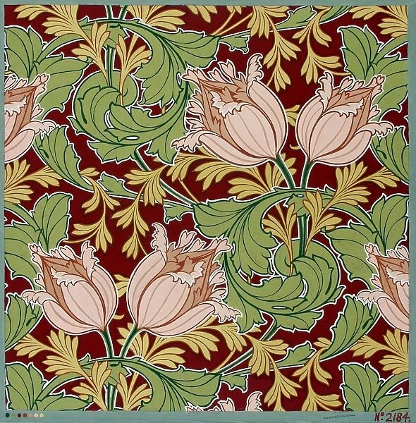 Design for Printed Textile in pink and green