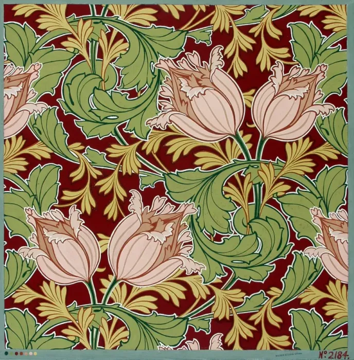 Framed Print : Design for Printed Textile in pink and green Framed Print : Design for Printed Textile in pink and green