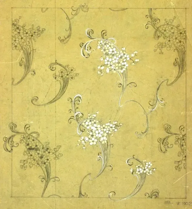Framed Print : Design for printed textile with white flowers Framed Print : Design for printed textile with white flowers