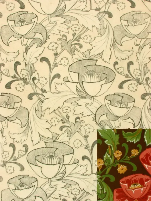 Framed Print : Design with stylised red flowers Framed Print : Design with stylised red flowers