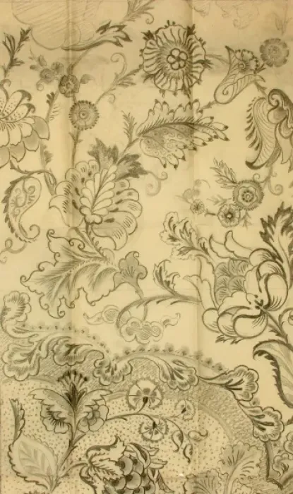 Framed Print : Design for textile with flowers Framed Print : Design for textile with flowers