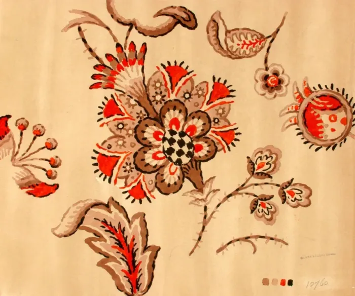 Framed Print : Design for textile with stylised flower Framed Print : Design for textile with stylised flower