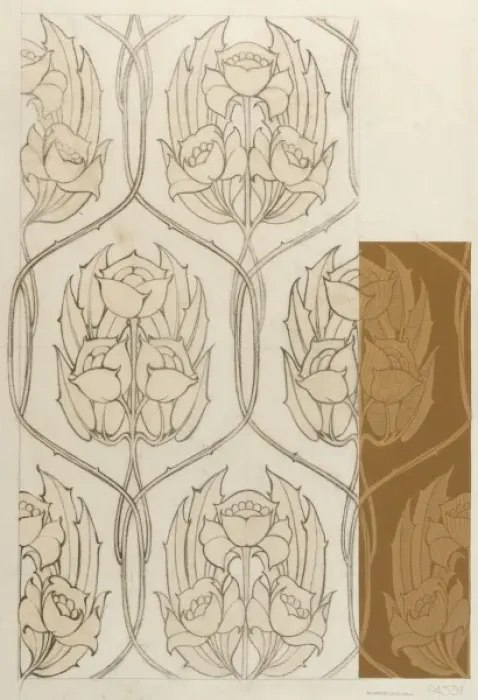 Framed Print : Design for Textile or Wallpaper in brown and beige Framed Print : Design for Textile or Wallpaper in brown and beige
