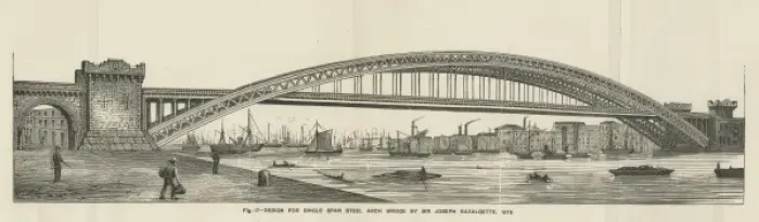 Framed Print : Design for Tower Bridge by Joseph Bazalgette Framed Print : Design for Tower Bridge by Joseph Bazalgette