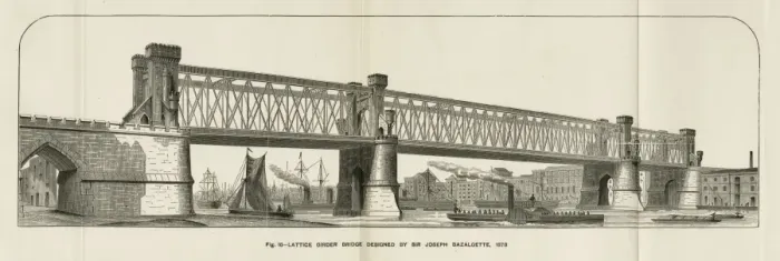 Framed Print : Design for Tower Bridge by Joseph Bazalgette Framed Print : Design for Tower Bridge by Joseph Bazalgette