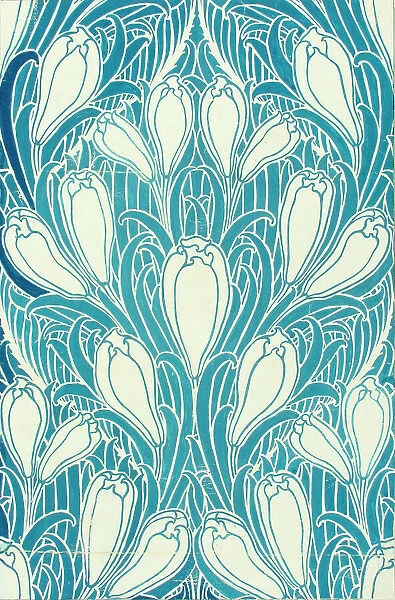 Design for Wallpaper in blue and white