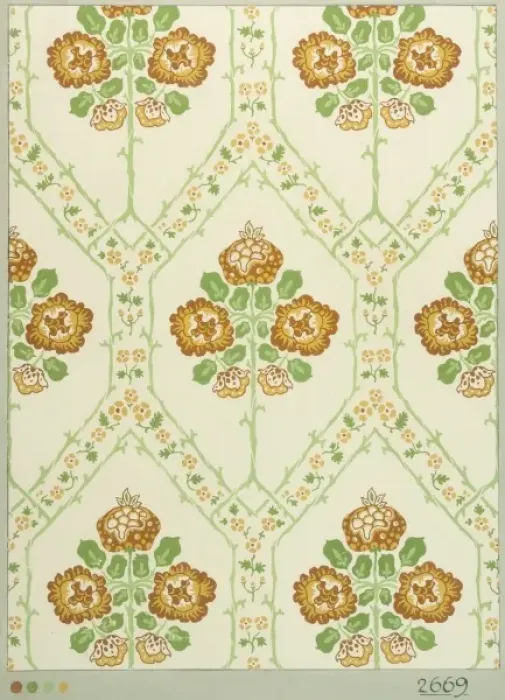 Framed Print : Design for Wallpaper with flowers