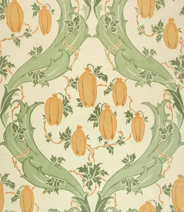 Framed Print : Design for Wallpaper in green and orange Framed Print : Design for Wallpaper in green and orange