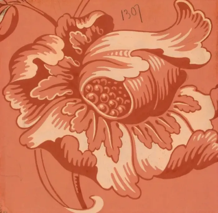 Framed Print : Design for wallpaper with large flower Framed Print : Design for wallpaper with large flower
