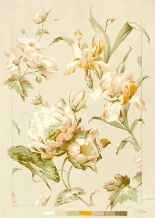 Framed Print : Design for Wallpaper with orange flowers Framed Print : Design for Wallpaper with orange flowers