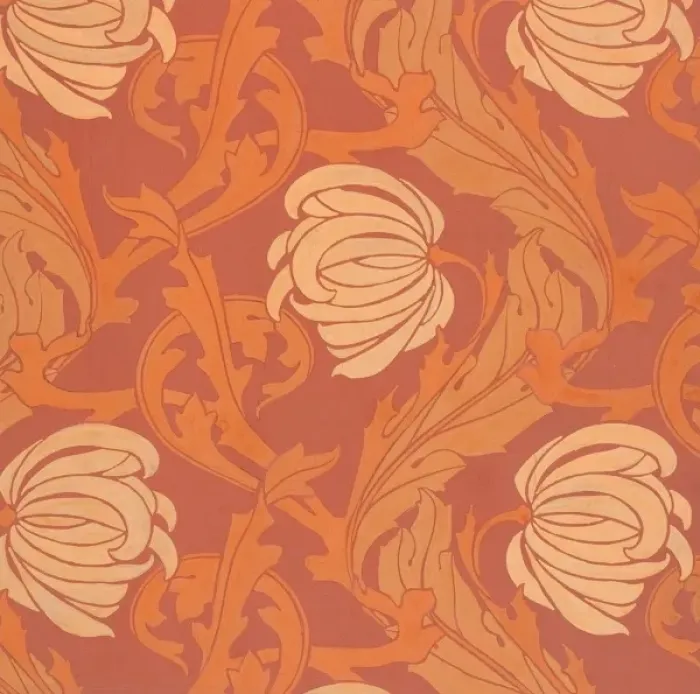 Framed Print : Design for Wallpaper in orange and pink Framed Print : Design for Wallpaper in orange and pink