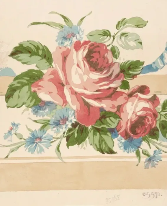 Framed Print : Design for Wallpaper with pink roses Framed Print : Design for Wallpaper with pink roses