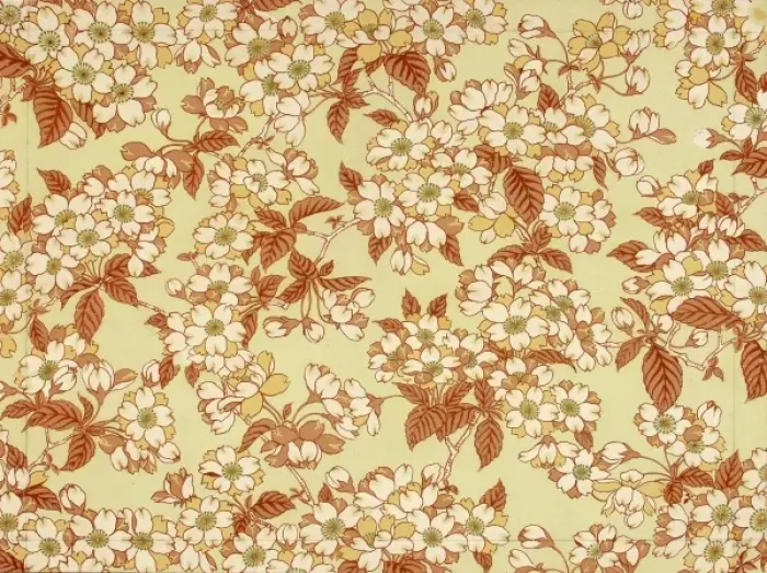 Framed Print : Design for Wallpaper in white, brown and green Framed Print : Design for Wallpaper in white, brown and green