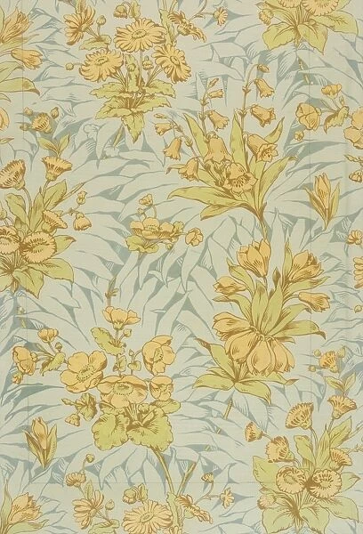 Design for Wallpaper in yellow, green and grey