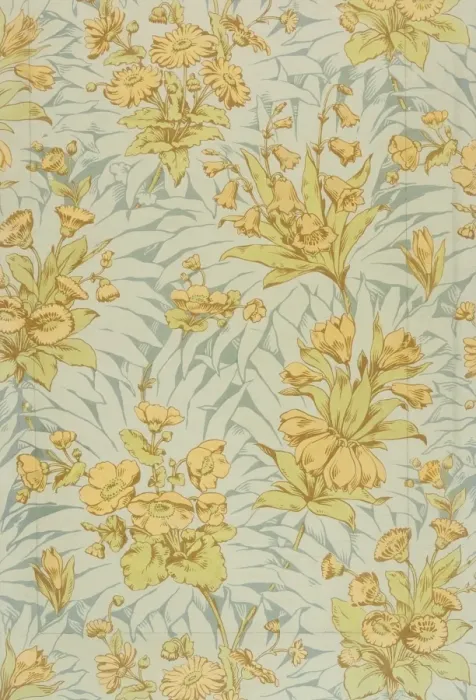 Framed Print : Design for Wallpaper in yellow, green and grey Framed Print : Design for Wallpaper in yellow, green and grey