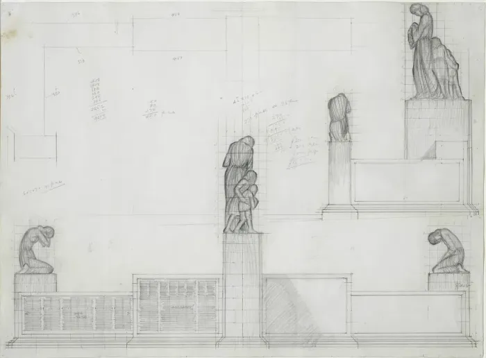 Framed Print : Design for a War Memorial, by Eric Gill Framed Print : Design for a War Memorial, by Eric Gill