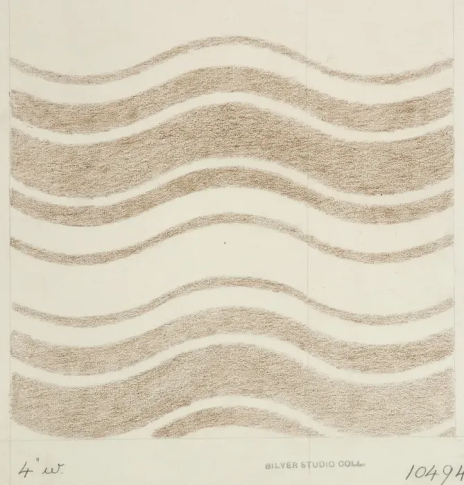 Framed Print : Design for Woven Textile in cream and beige