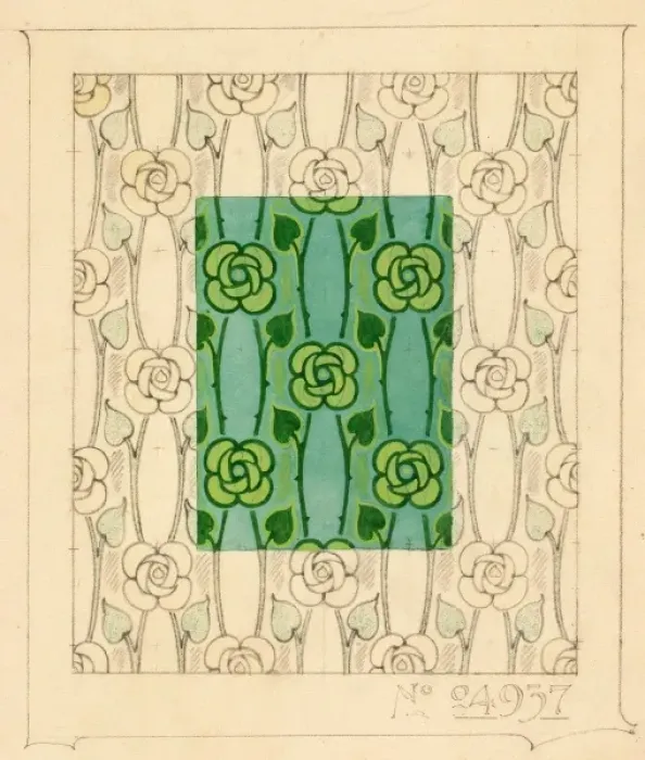 Framed Print : Design for woven textile with flowers Framed Print : Design for woven textile with flowers
