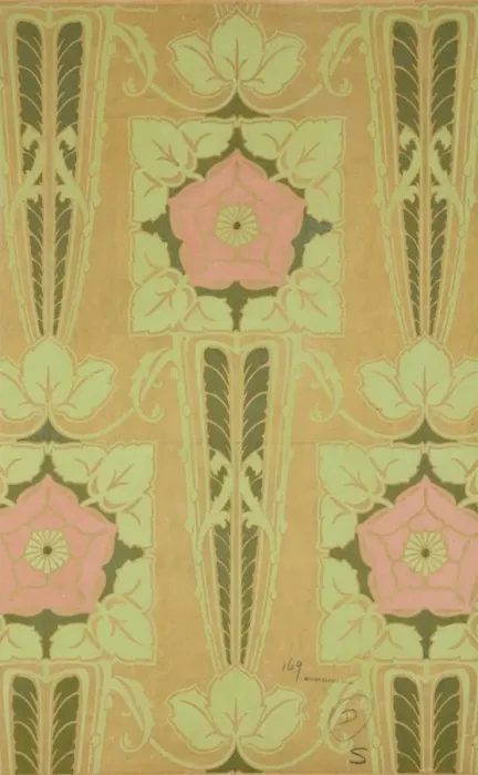 Framed Print : Design for woven textile with flowers Framed Print : Design for woven textile with flowers