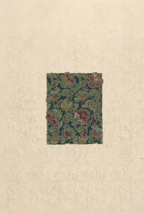 Framed Print : Design for Woven Textile with flowers and leaves Framed Print : Design for Woven Textile with flowers and leaves