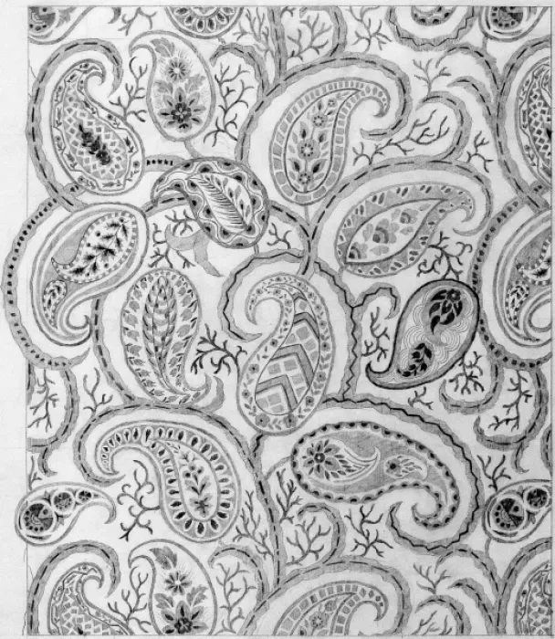 Framed Print : Design for woven textile with paisley pattern Framed Print : Design for woven textile with paisley pattern