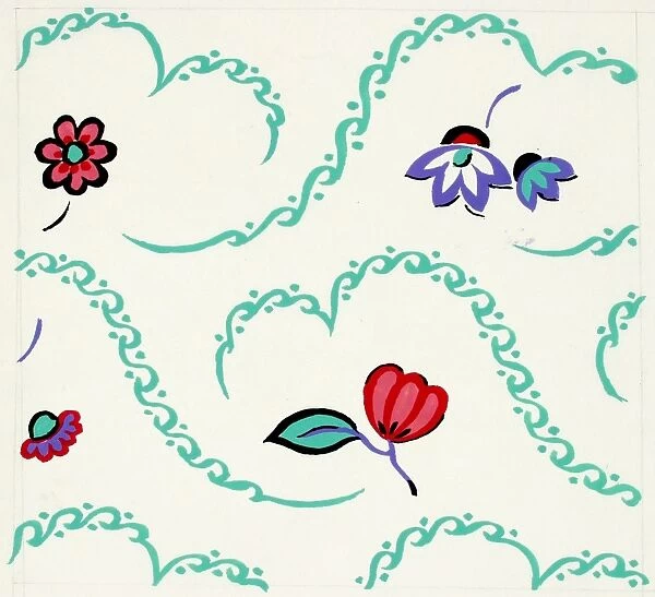 Design for Woven Textile with small flowers