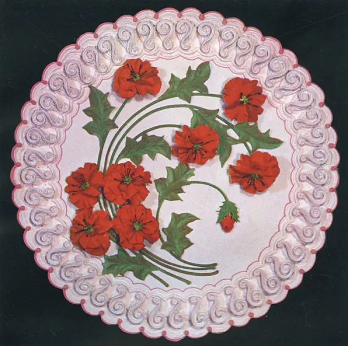 Framed Print : Designs for Cake Tops, Poppy design Framed Print : Designs for Cake Tops, Poppy design