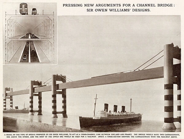 Designs for a Channel Bridge by Sir Owen Williams