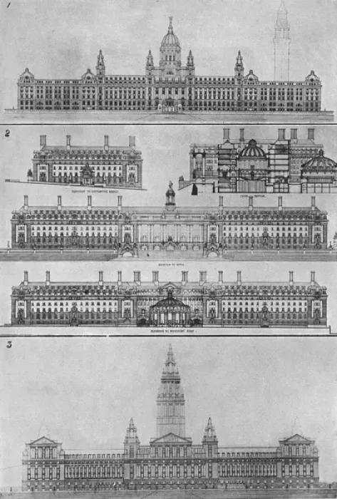 Framed Print : Designs for London County Council Hall, 1908 Framed Print : Designs for London County Council Hall, 1908