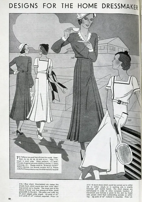 Framed Print : Designs for women's dresses. The patterns were available to order for home dressmakers. Date: 1932 Framed Print : Designs for women's dresses. The patterns were available to order for home dressmakers. Date: 1932
