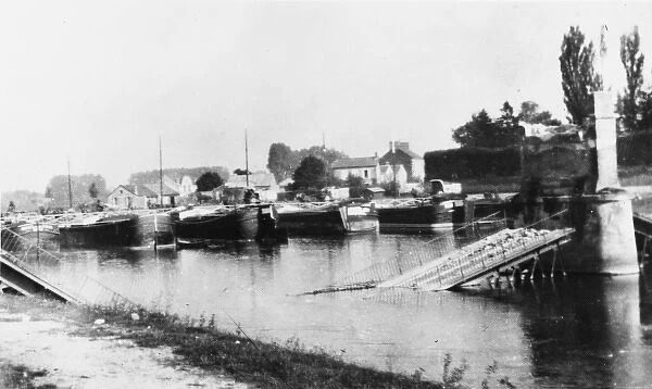 Destroyed Oise Bridge WWI