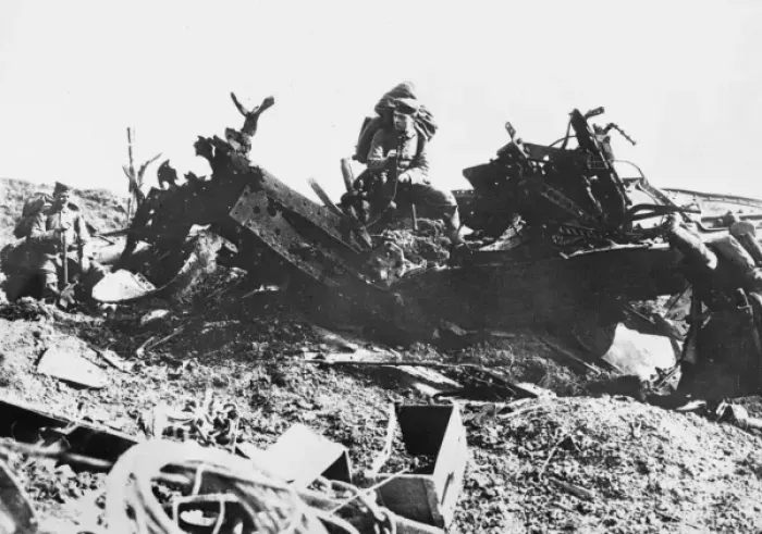 Framed Print : Destroyed Tank WWI Framed Print : Destroyed Tank WWI
