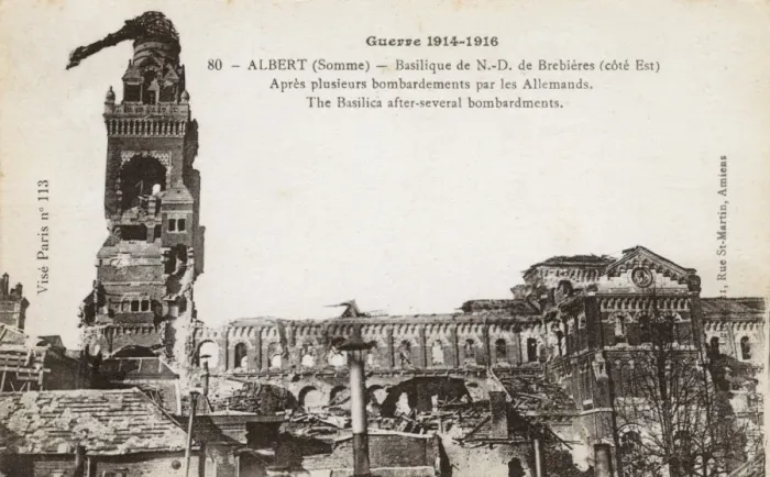Framed Print : Destruction at Albert, Somme, France - WWI Framed Print : Destruction at Albert, Somme, France - WWI