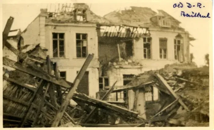 Framed Print : Destruction of Old District Railway Station, Bailleul Framed Print : Destruction of Old District Railway Station, Bailleul