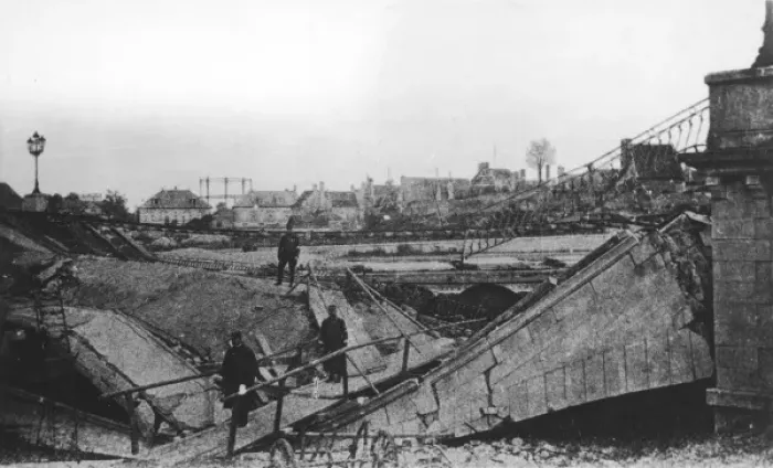 Framed Print : Destruction of Soissons Bridge Framed Print : Destruction of Soissons Bridge