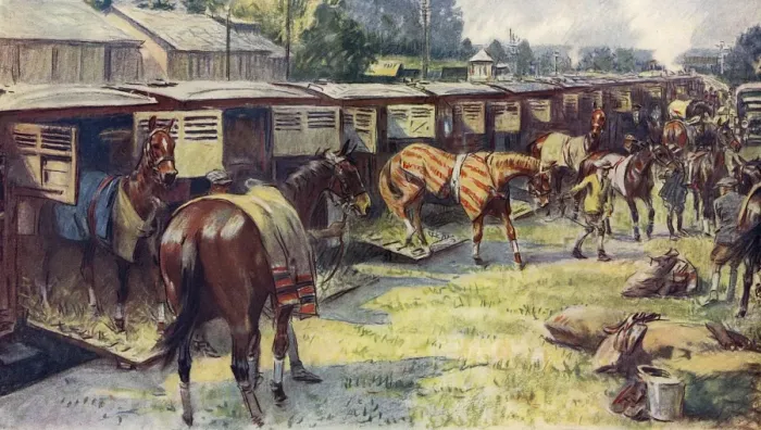 Framed Print : Detraining horses at Ascot Framed Print : Detraining horses at Ascot