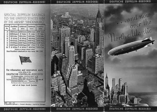 Deutsche Zeppelin leaflet for services to the United States