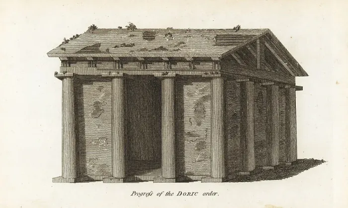 Framed Print : The development of the Doric order Framed Print : The development of the Doric order