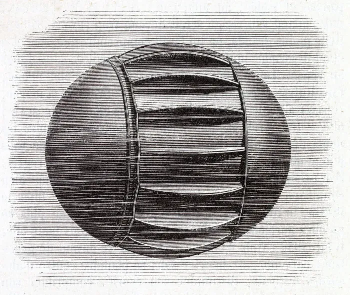 Framed Print : A device used to float messages down the Seine and out of the city. Date: 1870 / 1 Framed Print : A device used to float messages down the Seine and out of the city. Date: 1870 / 1