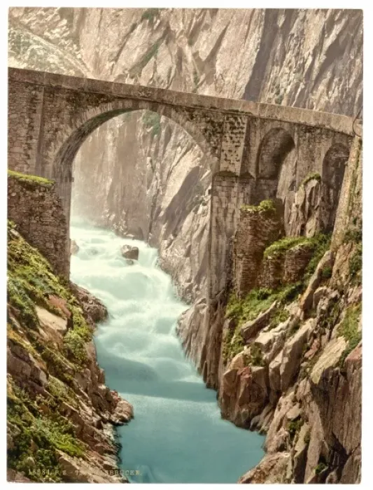 Framed Print : Devils Bridge, Andermatt, Switzerland