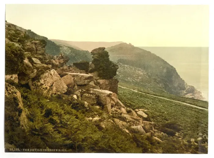 Framed Print : The Devils Cheesewring in the Valley of Rocks, Lynton and L Framed Print : The Devils Cheesewring in the Valley of Rocks, Lynton and L