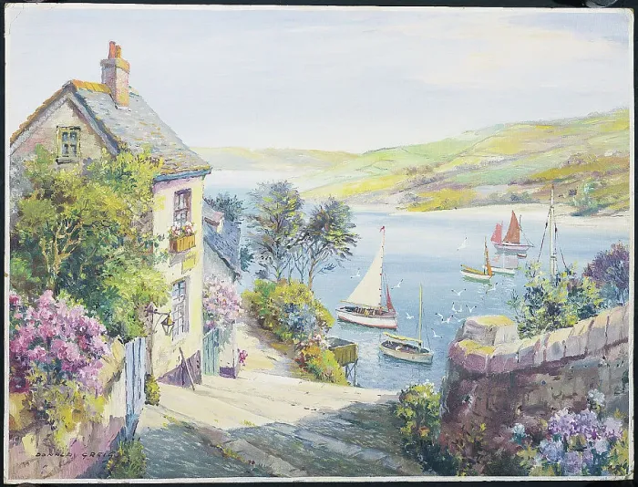 Framed Print : Devon Harbour Scene Framed Print : Devon Harbour Scene