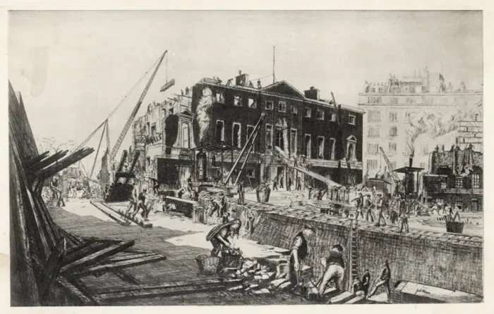Framed Print : Devonshire Hse Demolish Framed Print : Devonshire Hse Demolish