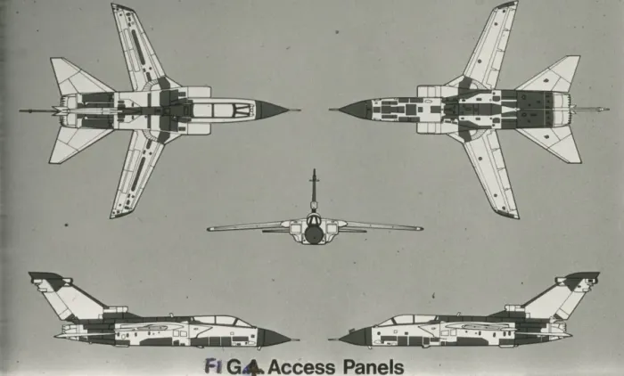 Framed Print : Diagram of access panals on the Tornado aircraft Framed Print : Diagram of access panals on the Tornado aircraft