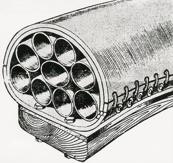 Diagram of Thompson?s multi tube bicycle tyre