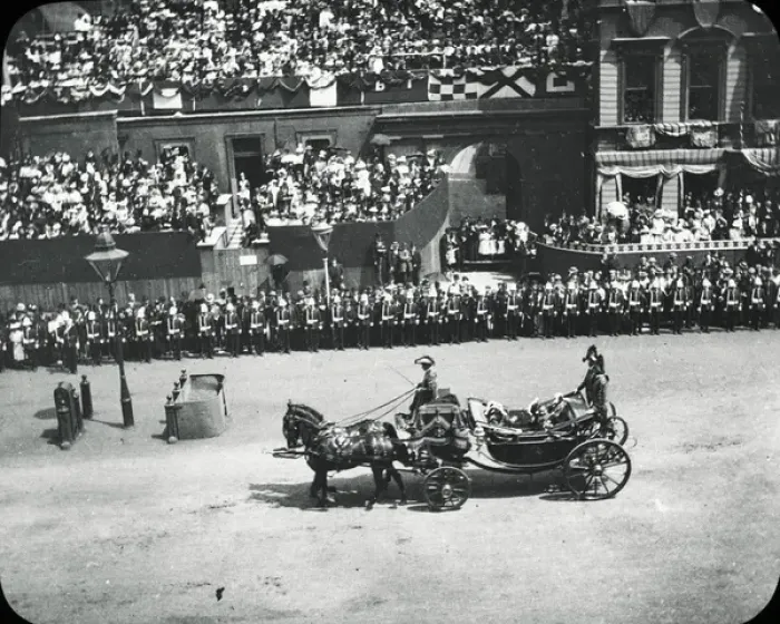 Framed Print : Diamond Jubilee - Austrian Ambassador passing Whitehall Framed Print : Diamond Jubilee - Austrian Ambassador passing Whitehall