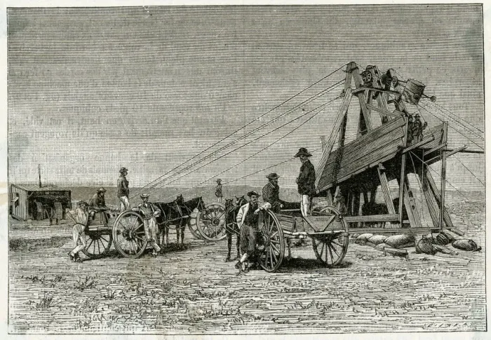 Framed Print : Diamond mining at Kimberley 1885