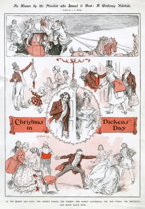 Framed Print : A Dickensy Yuletide by C. E. Brock Framed Print : A Dickensy Yuletide by C. E. Brock