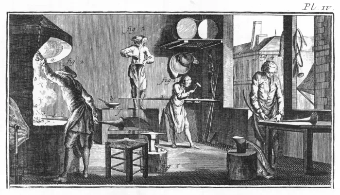 Framed Print : Diderot Horn Making Framed Print : Diderot Horn Making