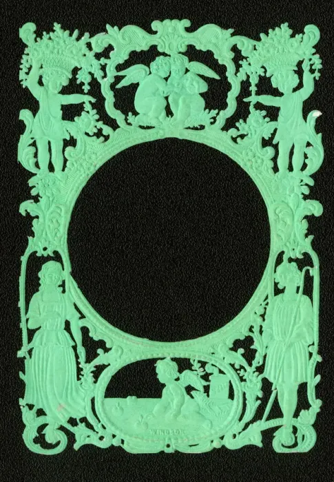 Framed Print : Die Cut Green Decorative Frame Framed Print : Die Cut Green Decorative Frame